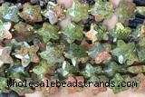 STAR52 15 inches 14mm faceted star unakite gemstone beads
