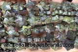 STAR53 15 inches 14mm faceted star bronze green gemstone beads