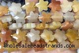 STAR55 15 inches 14mm faceted star pink aventurine jade beads