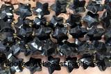 STAR65 15 inches 14mm faceted star black onyx beads