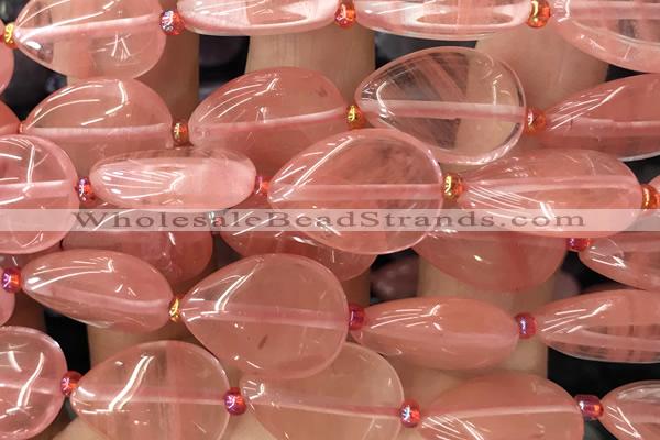 TEAR18 15 inches 13*18mm flat teardrop cherry quartz beads