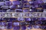 TUBE117 15 inches 6*11mm - 8*14mm faceted tube amethyst beads