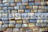 TUBE118 15 inches 6*11mm - 8*14mm faceted tube blue calcite beads