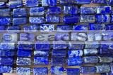 TUBE121 15 inches 6*11mm - 8*14mm faceted tube lapis lazuli beads
